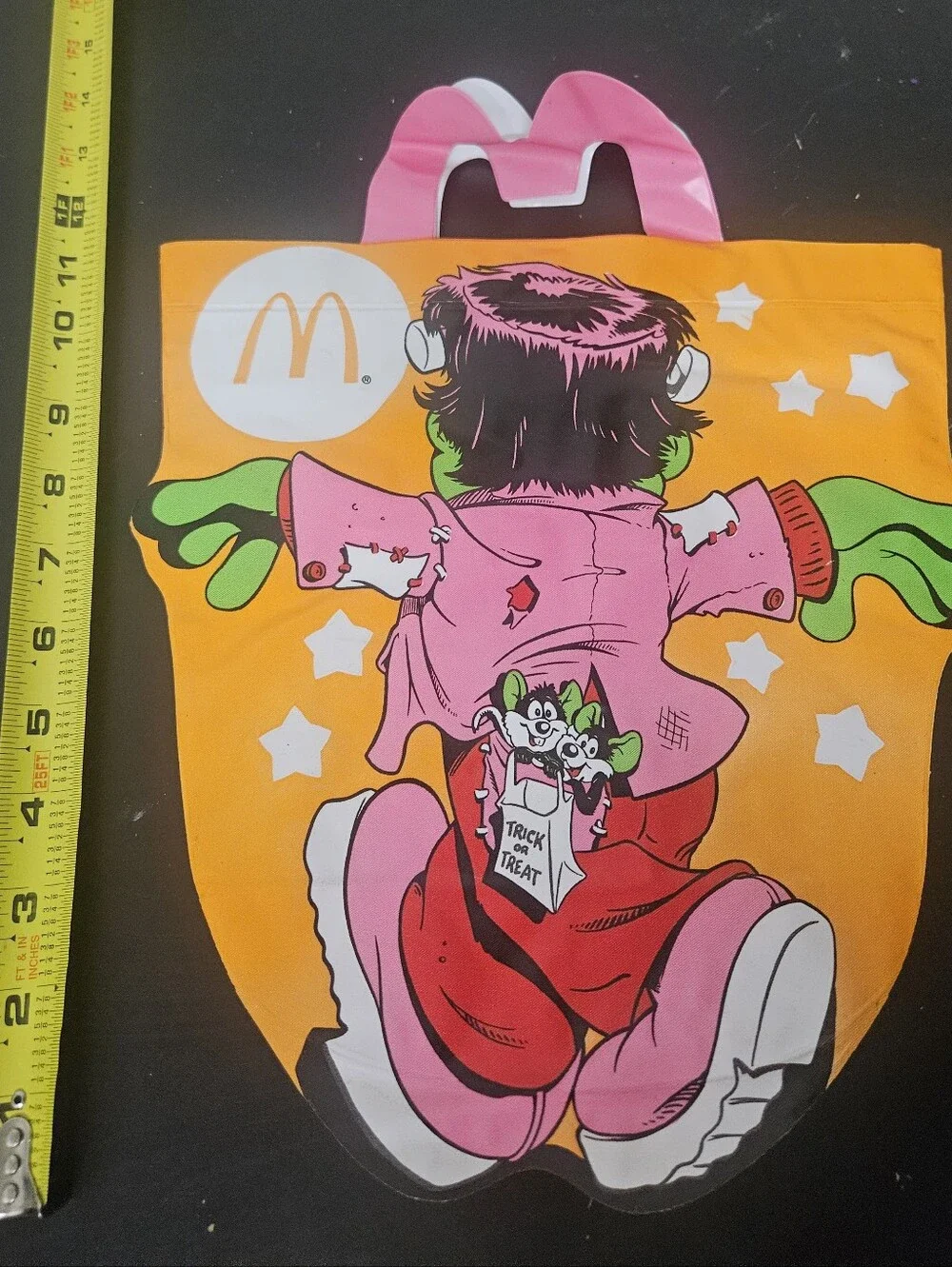 Vintage 1990 McDonalds Frankenstein Halloween Happy Meal Vinyl Trick Treat Bag